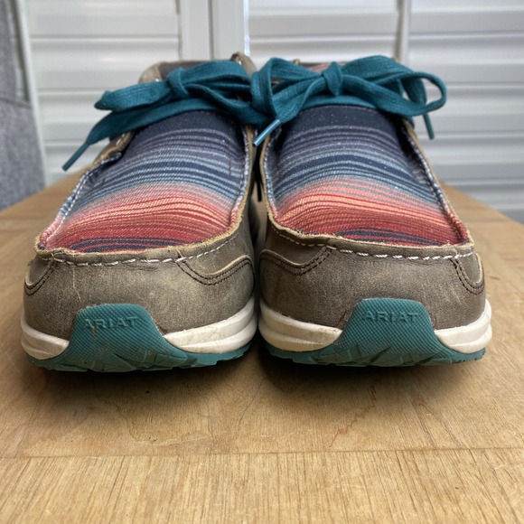 ARIAT SERAPE SPITFIRE BOOTS WOMENS ANKLE LEATHER CANVAS LACE UP SZ 8.5B Cowgirl - Picture 3 of 10